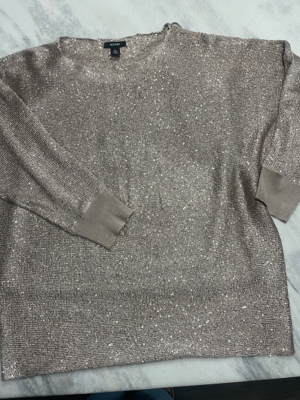 Alfani Shimmer Sweater in Dusty Rose